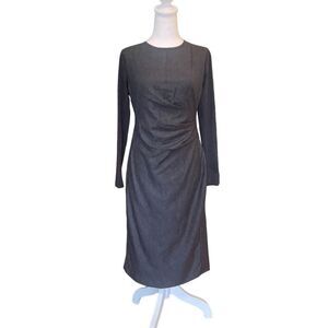 MaxMara Virgin Wool Shift Dress Midi Length Womens Size Small